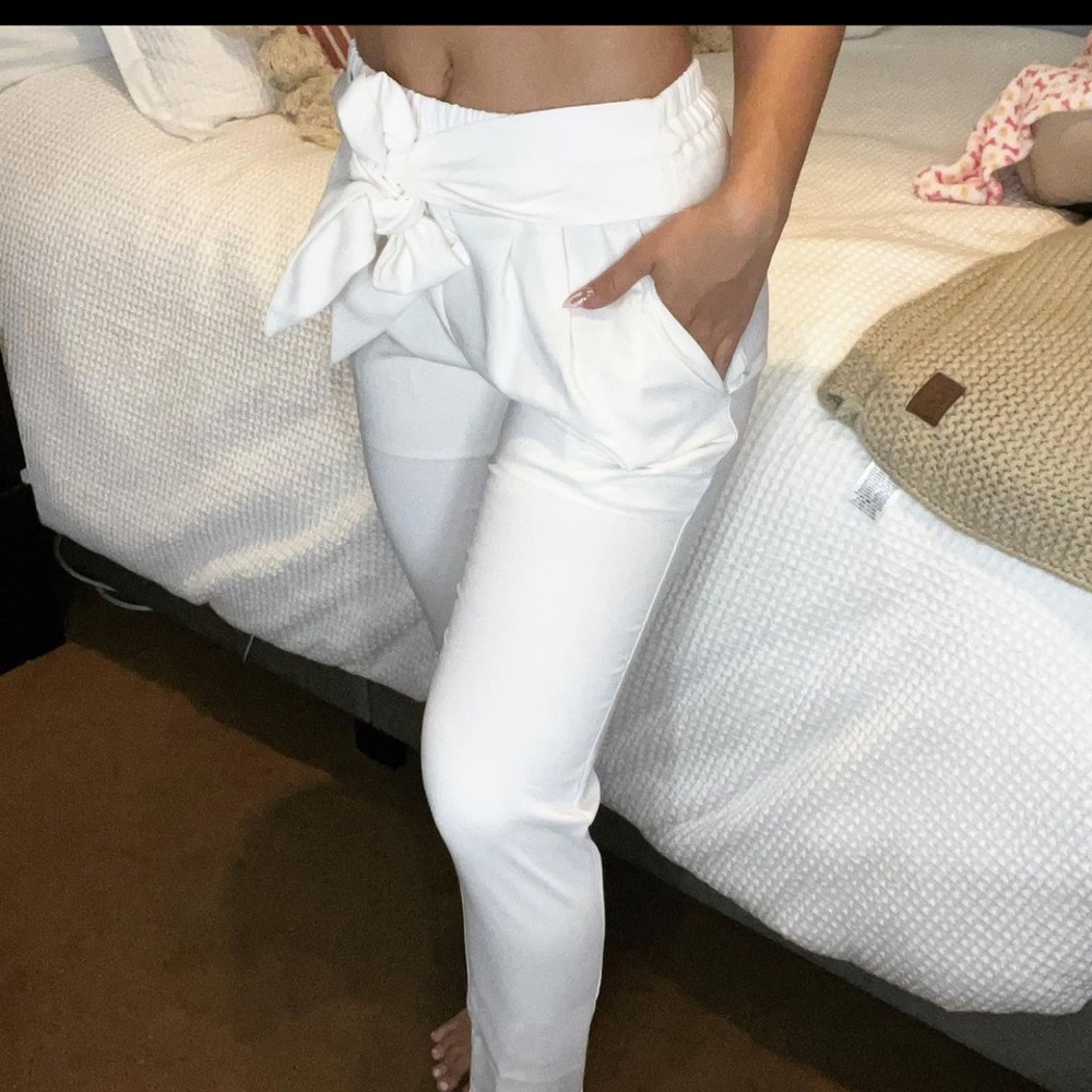 White Chiffon Dress Pants